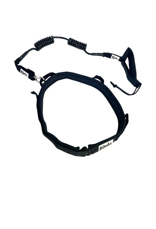Kāohi Combo: Double Coil 8mm Leash + Padded Black Belt