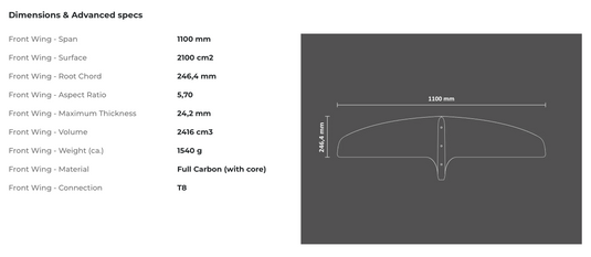 SABFOIL TORTUGA 1100 ICONIC | T8 HYDROFOIL FRONT WING