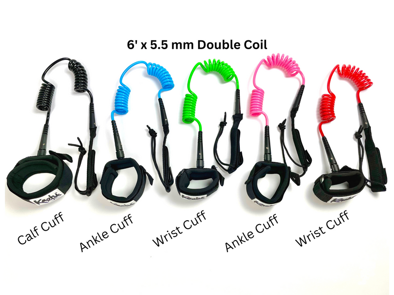 Load image into Gallery viewer, Kāohi Board Leash - Double Coil 5.5 mm
